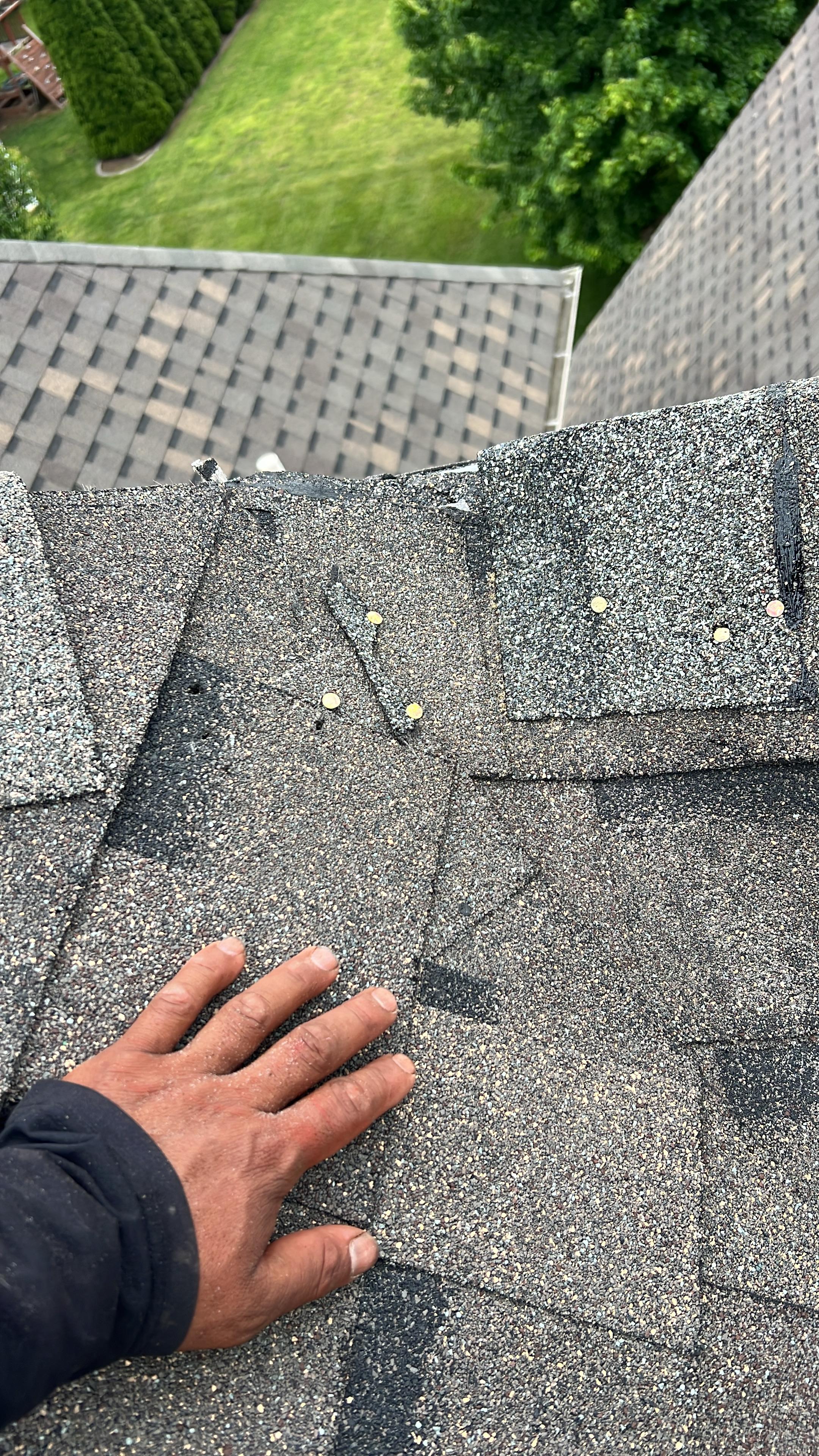 Completed roofing work