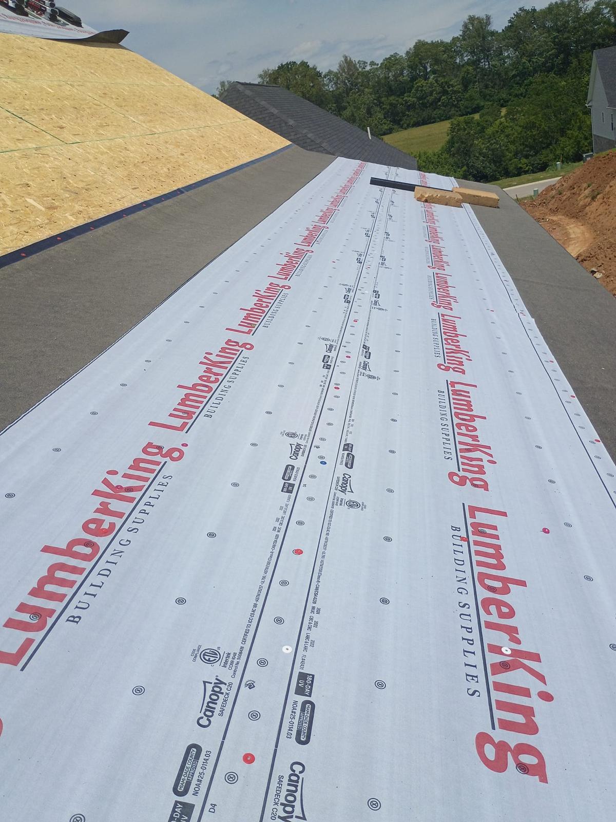 Completed exterior roofing